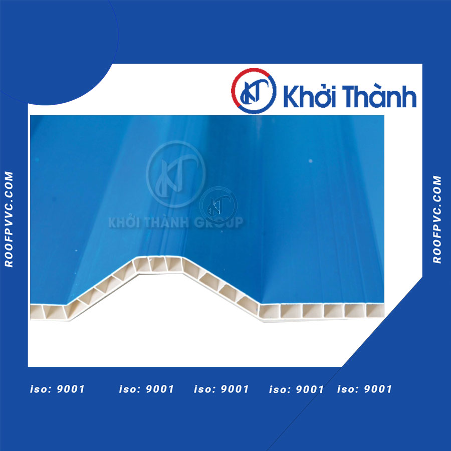 Hollow blue PVC roofing sheet